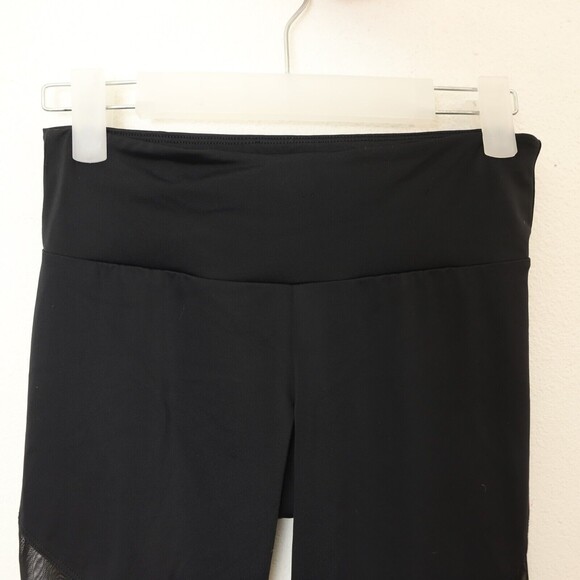 Onzie Mesh Inset Crop Legging S/M Black Mid-Rise Pull On Yoga Athletic EUC B73 - Picture 5 of 7